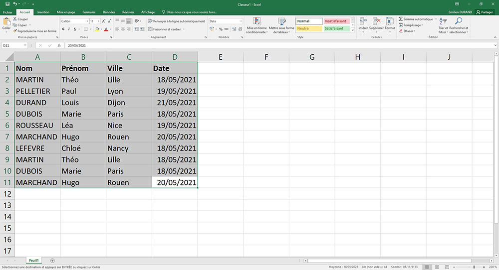 sélection-données-excel